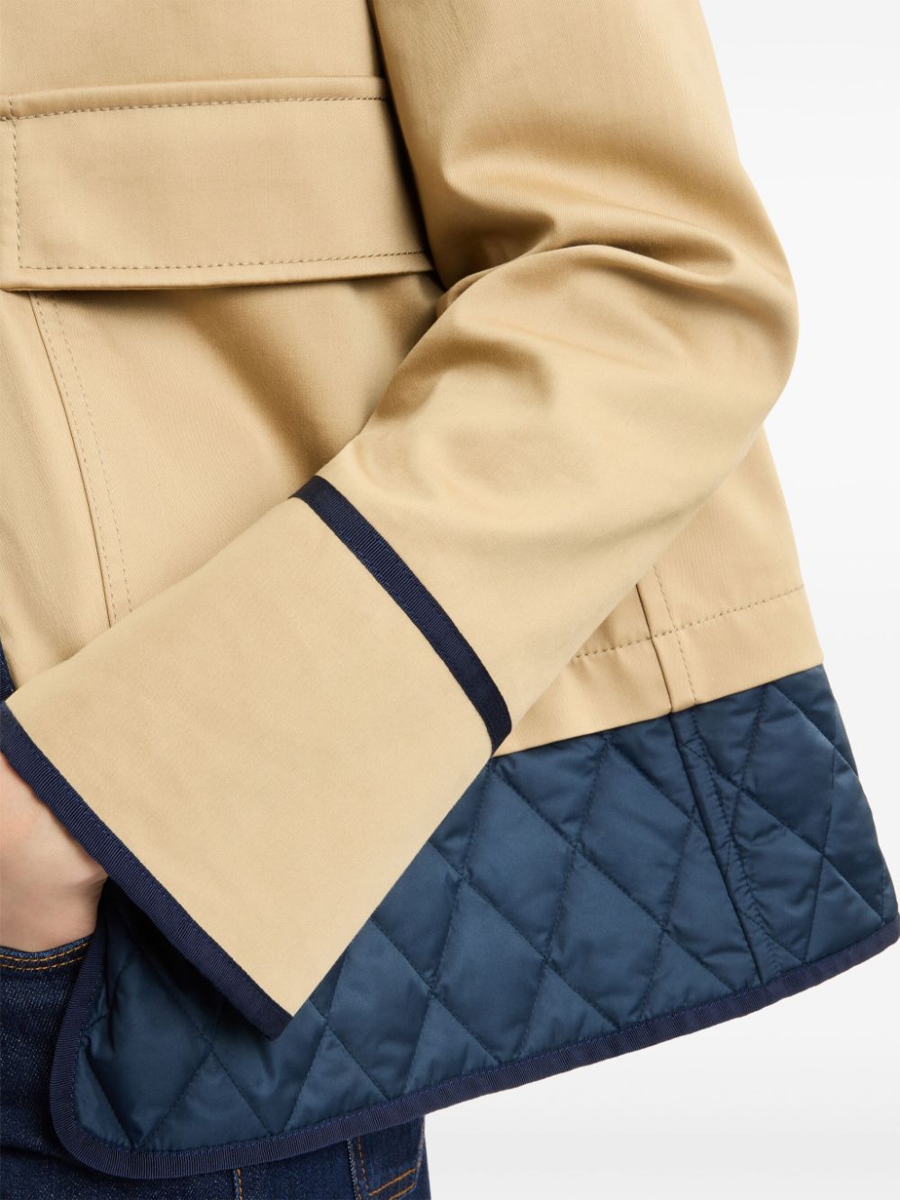 Fay Stretch Gabardine Caban Jacket - Beige