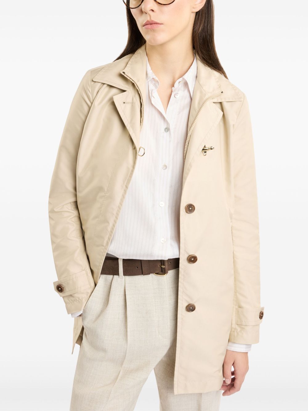 Fay Popeline Morning Coat - Beige