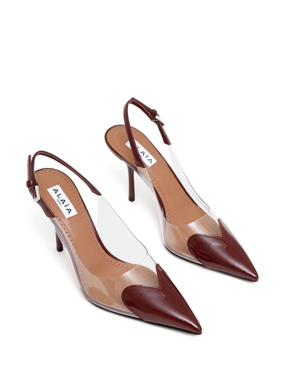 Alaia Le Coeur Bordeaux Patent Leather High Slingback