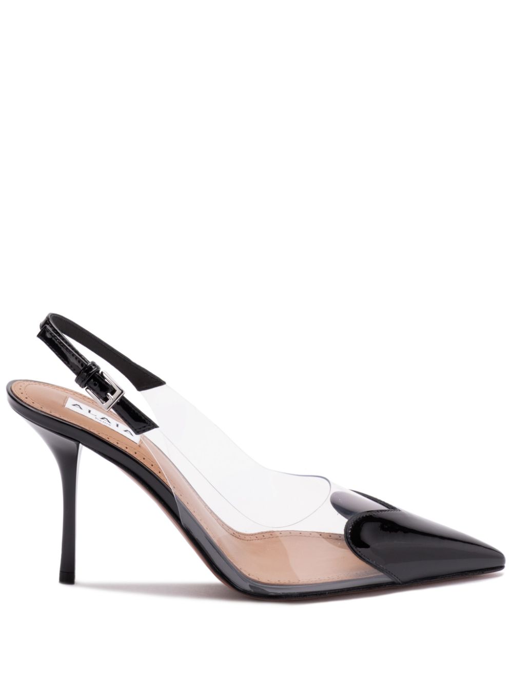 Alaia Le Coeur Black Patent Leather High Slingback