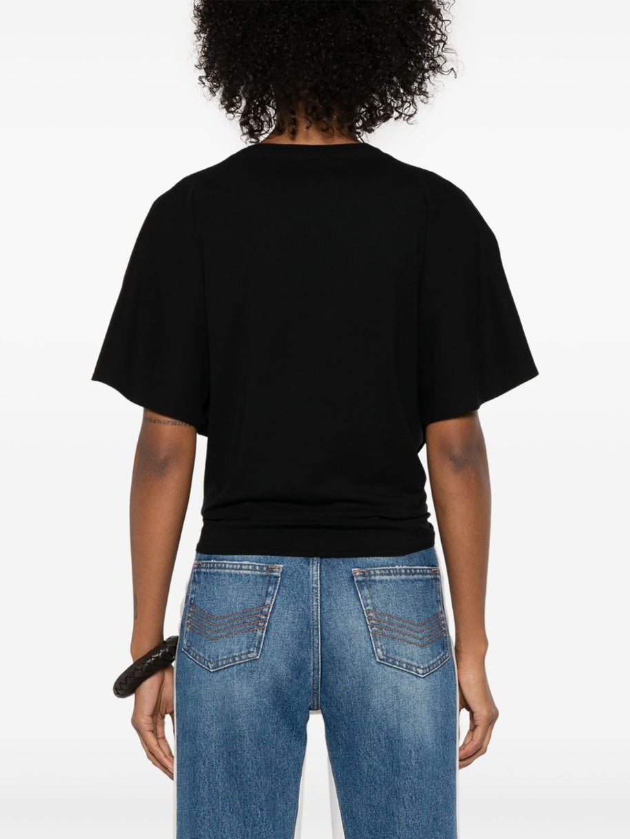 Stella McCartney Black Tie Front Graphic T-shirt
