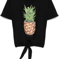 Stella McCartney Black Tie Front Graphic T-shirt