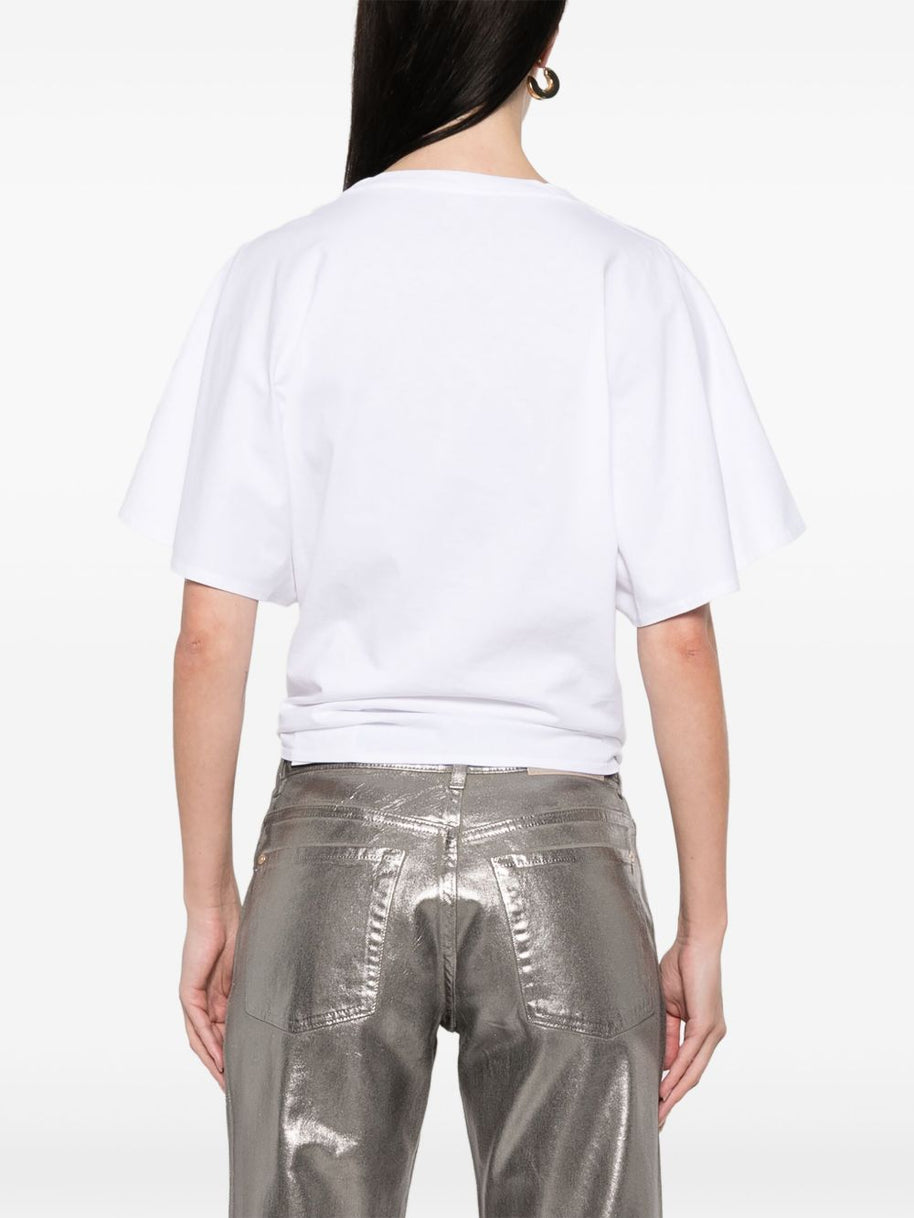 Stella McCartney White Tie Front Graphic T-shirt
