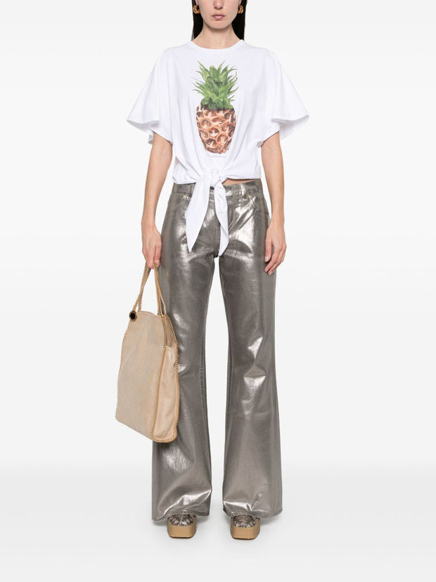 Stella McCartney White Tie Front Graphic T-shirt