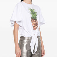 Stella McCartney White Tie Front Graphic T-shirt