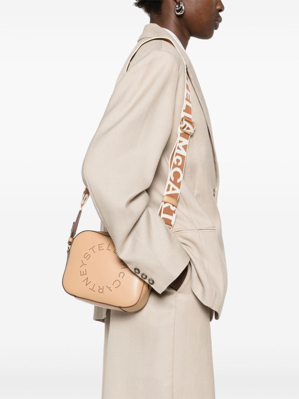 Stella McCartney Beige Logo Crossbody Bag