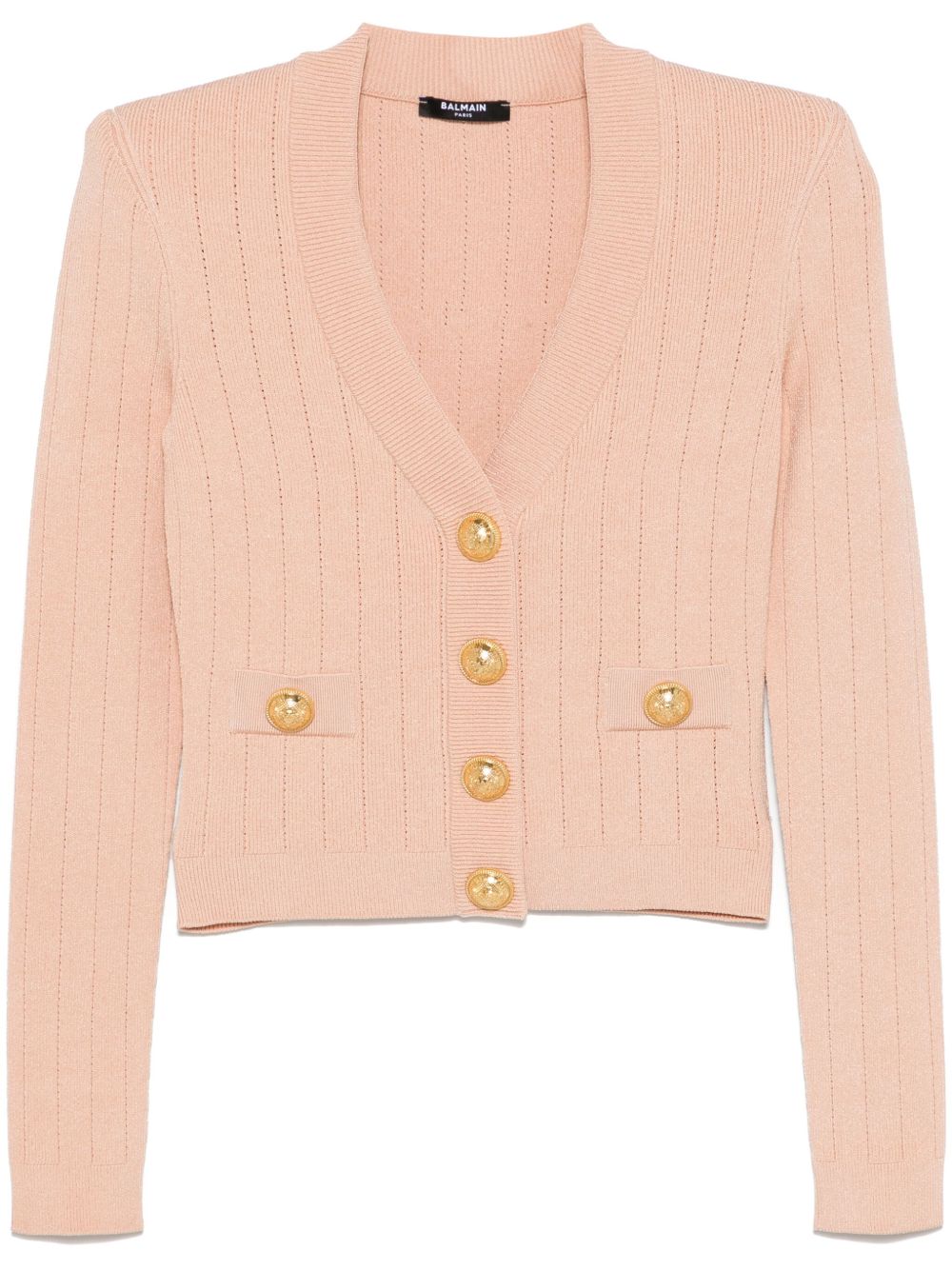 Balmain Powder Cropped Knit Cardigan
