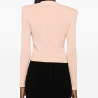 Balmain Powder Cropped Knit Cardigan