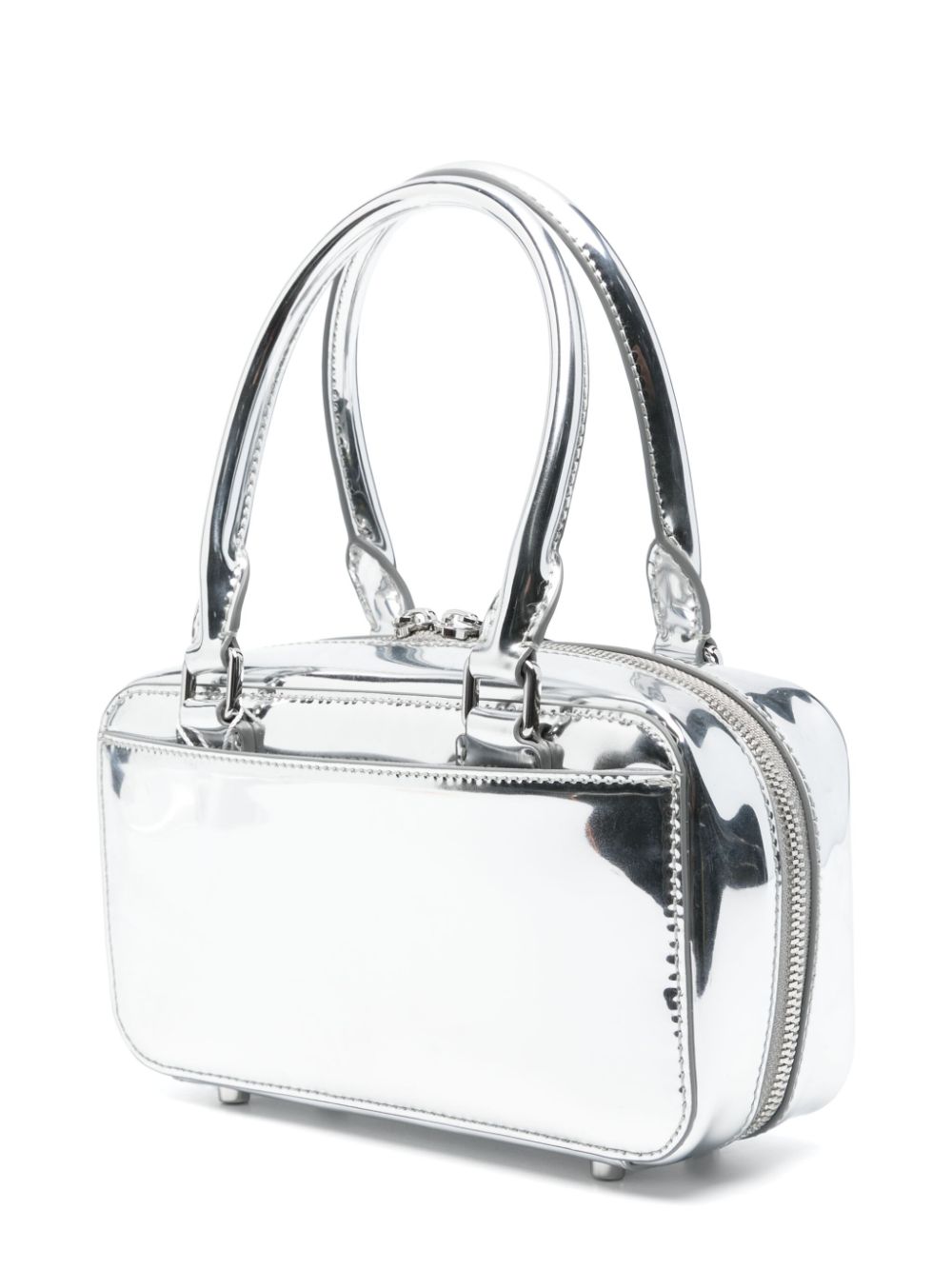 Self-portrait Silver MIni Handbag With Crystals