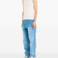 Maison Margiela White Cotton-Lyocell Ribbed Knit Tank Top