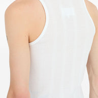 Maison Margiela White Cotton-Lyocell Ribbed Knit Tank Top