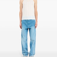Maison Margiela White Cotton-Lyocell Ribbed Knit Tank Top