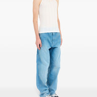 Maison Margiela White Cotton-Lyocell Ribbed Knit Tank Top
