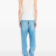Maison Margiela White Cotton-Lyocell Ribbed Knit Tank Top