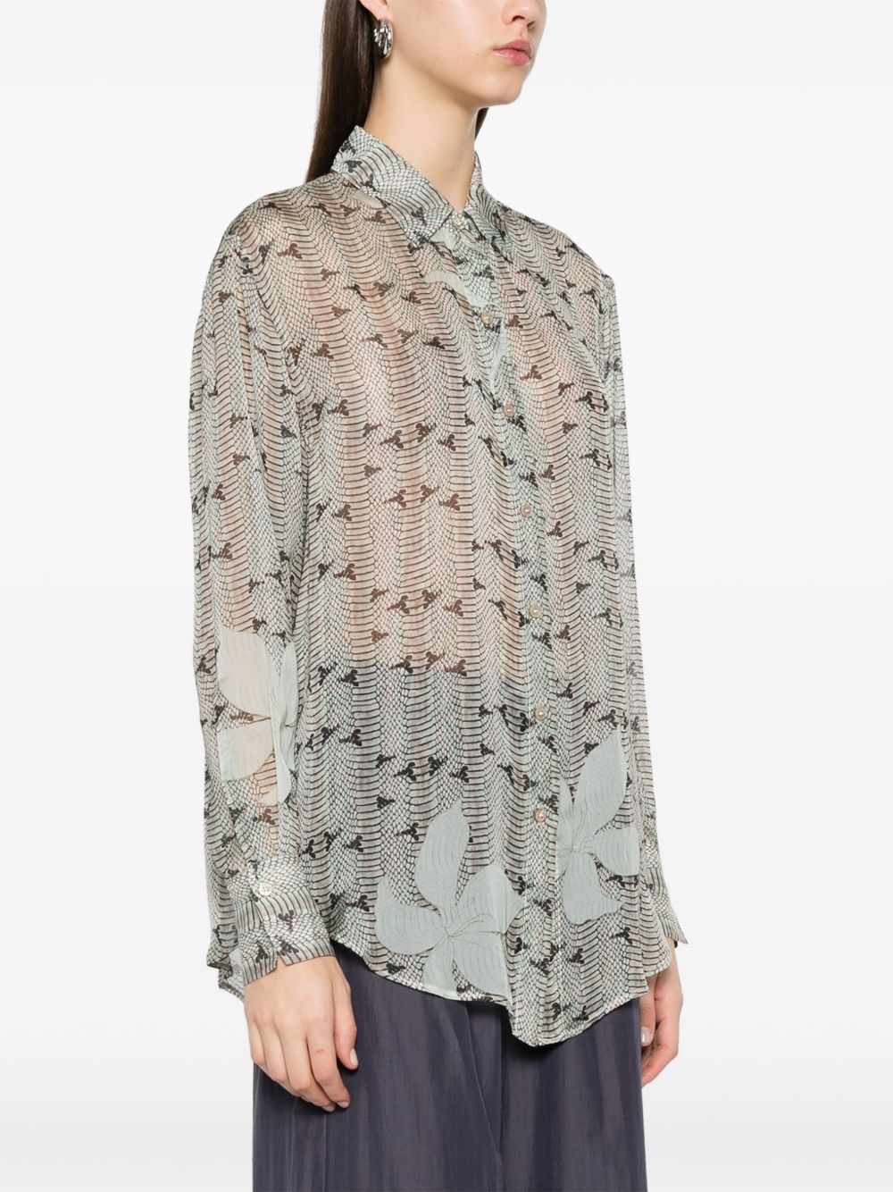 Forte Forte Silk Chiffon Shirt Grey