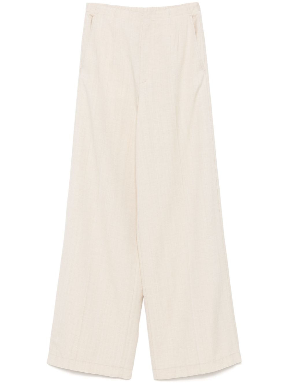 Forte Forte Wool Flat Front Trousers Beige