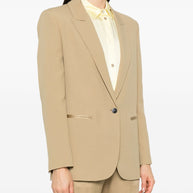 Forte Forte Beige Crepe Single Breasted Jacket