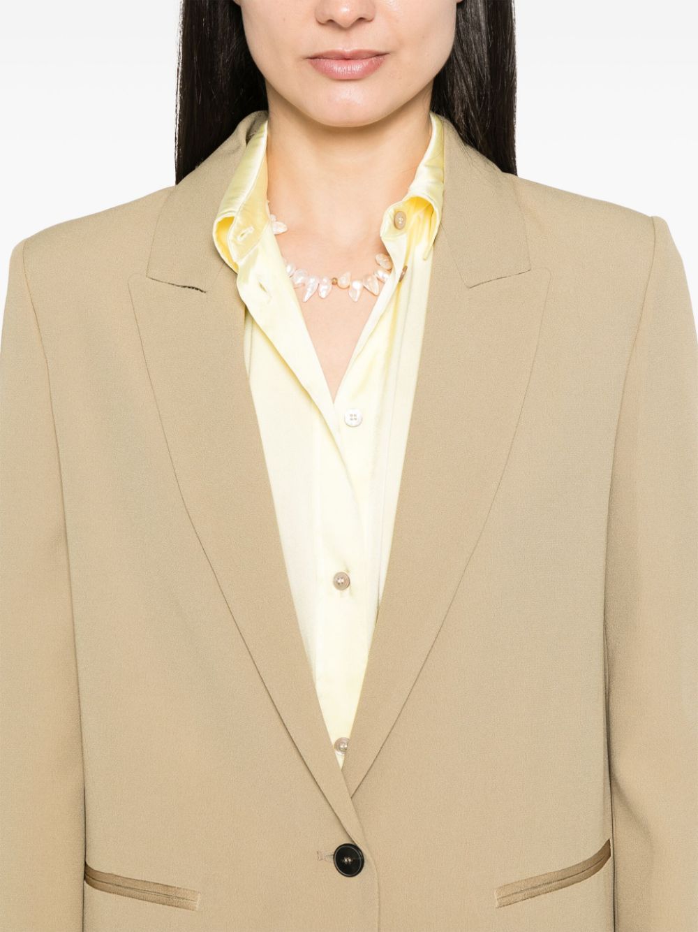 Forte Forte Beige Crepe Single Breasted Jacket