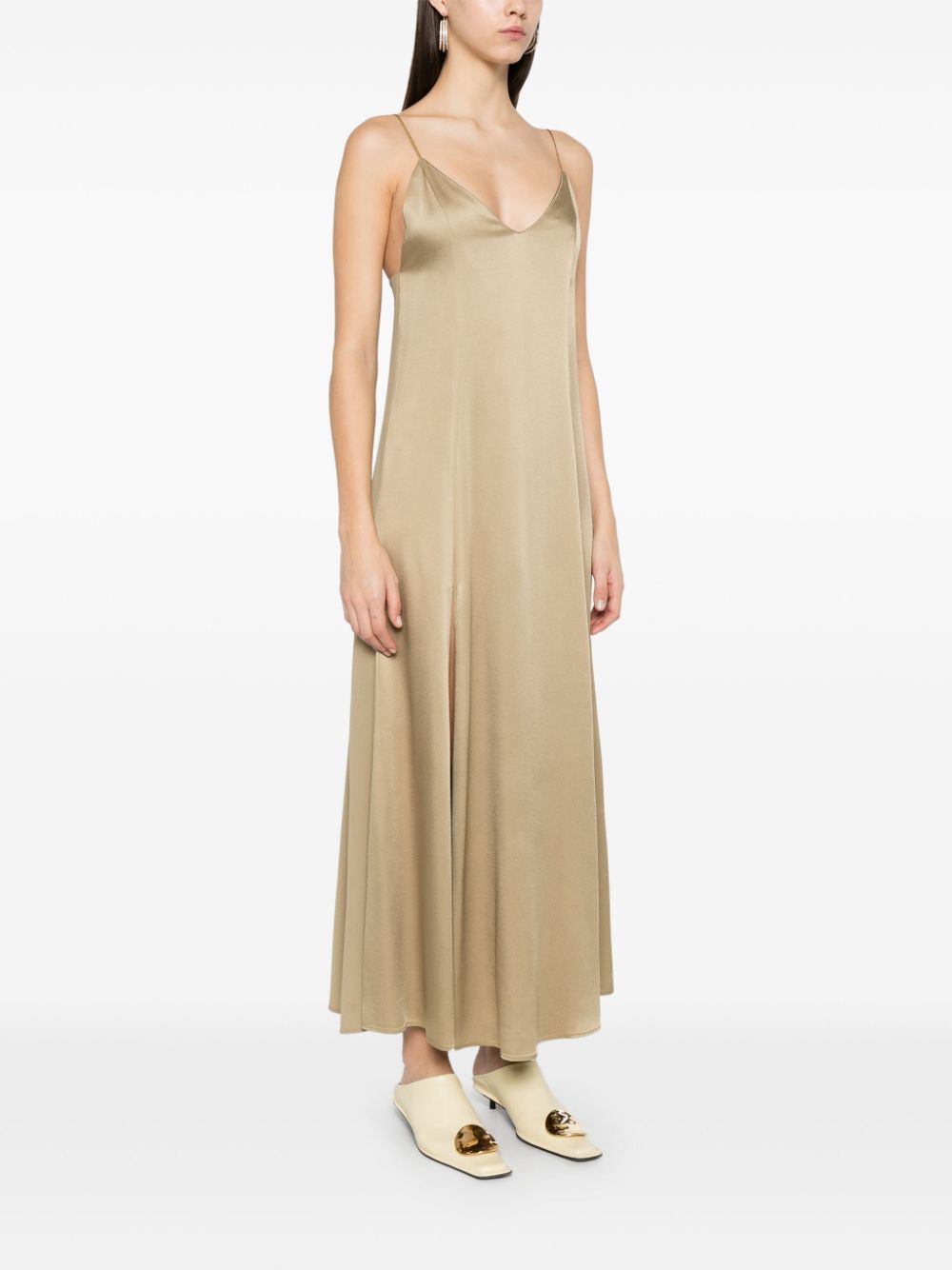 Forte Forte Beige Long Satin Slip Dress