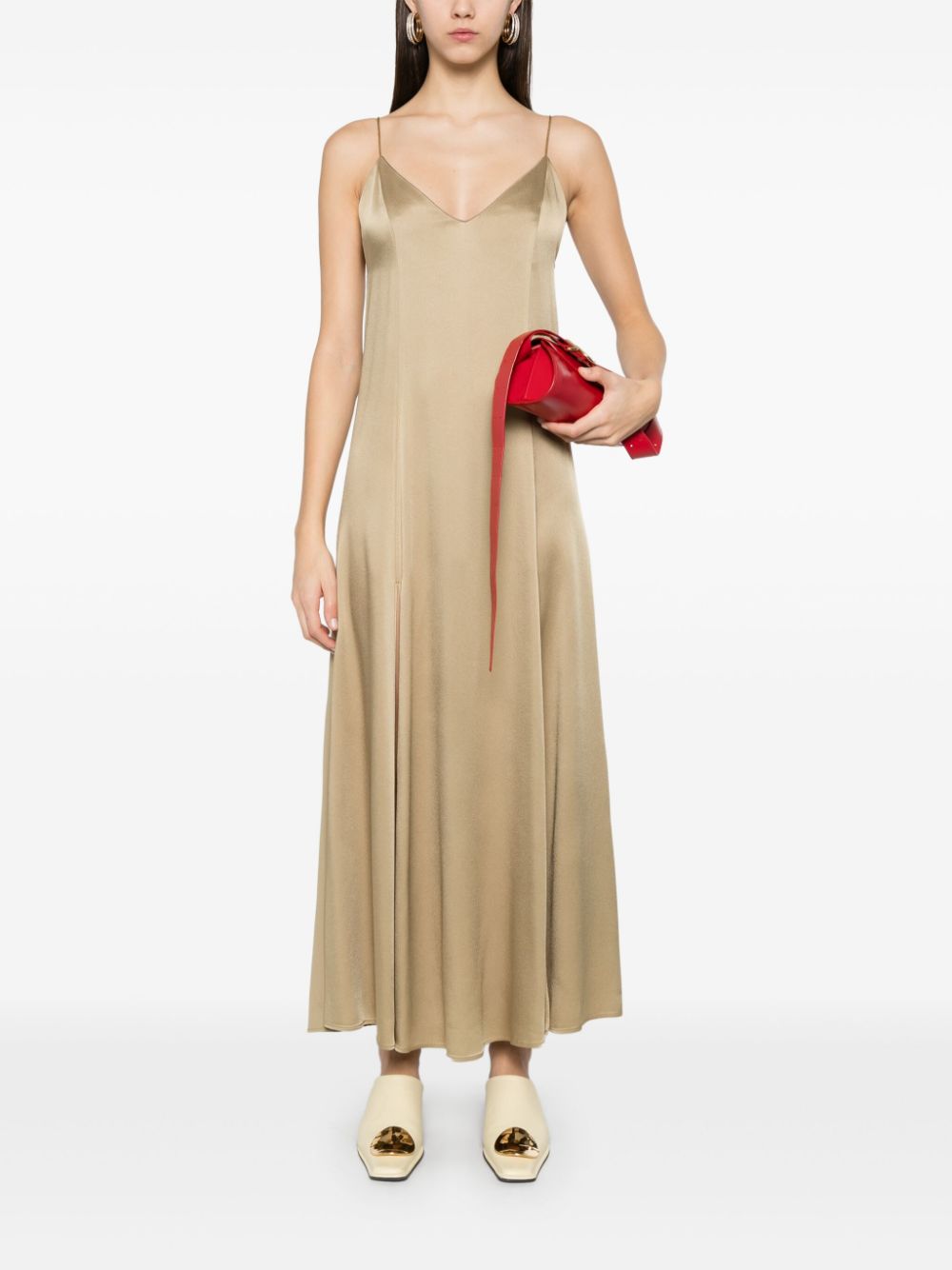 Forte Forte Beige Long Satin Slip Dress