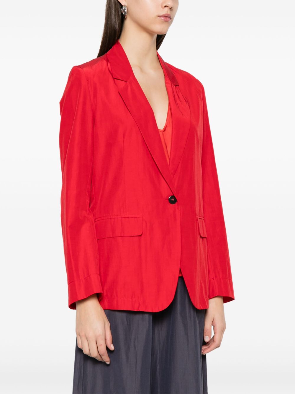 Forte Forte Taffeta Single Breasted Jacket Red