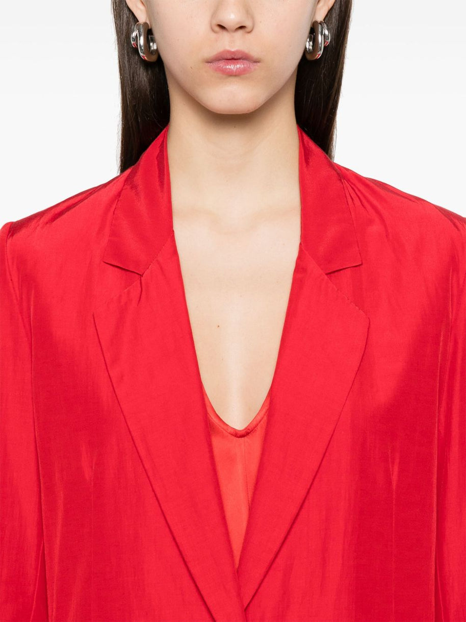 Forte Forte Taffeta Single Breasted Jacket In Red