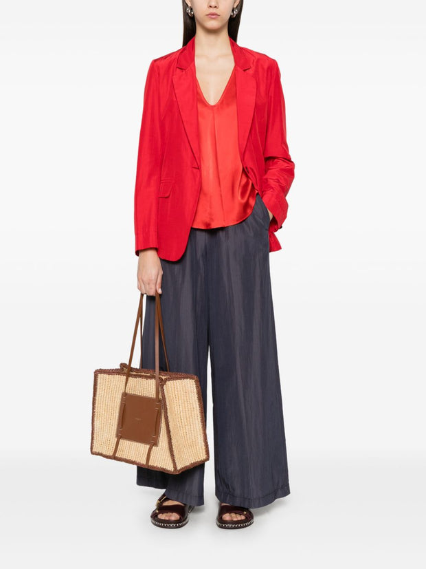 Forte Forte Taffeta Single Breasted Jacket In Red