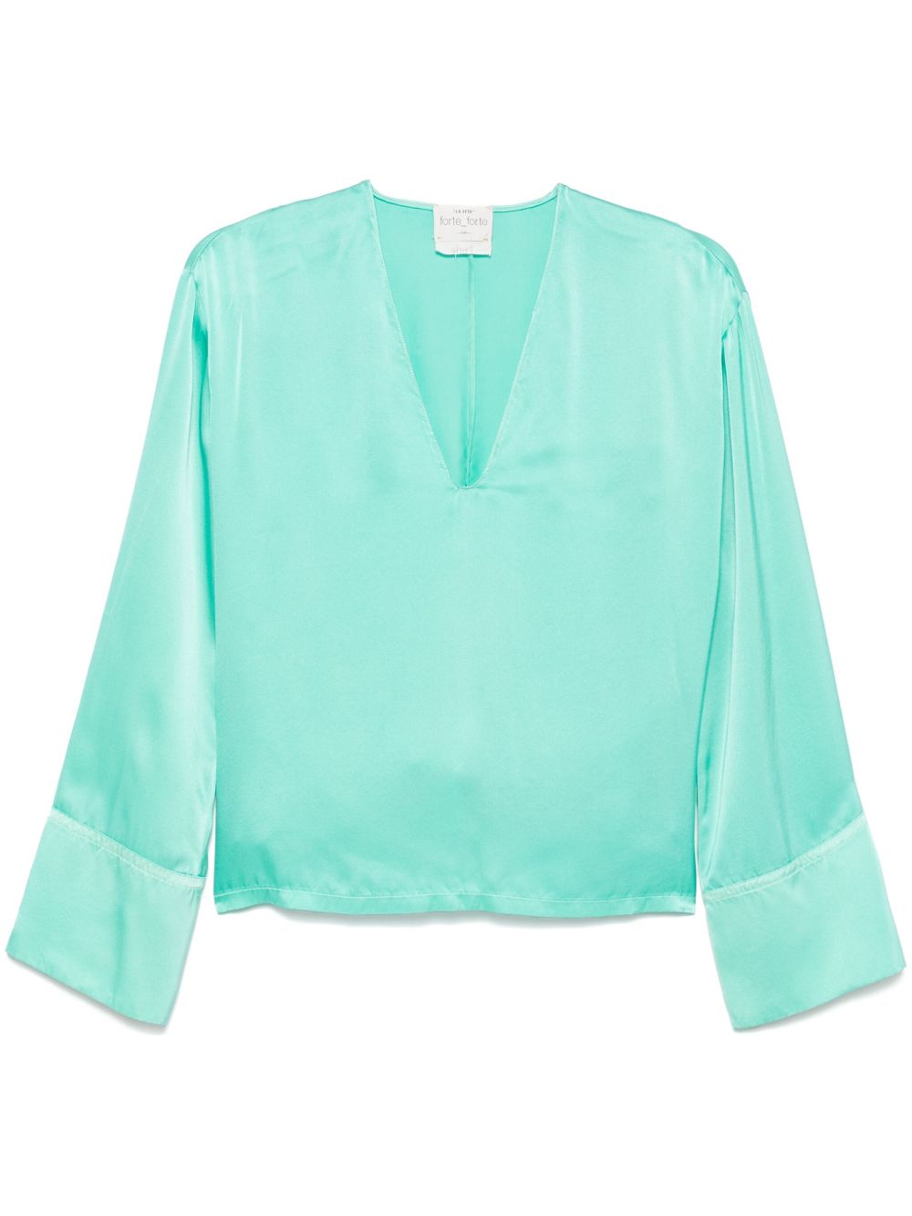 Forte Forte Turquoise Silk V-neck Top