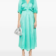Forte Forte Turquiose Elegant Half–sleeve Midi Dress