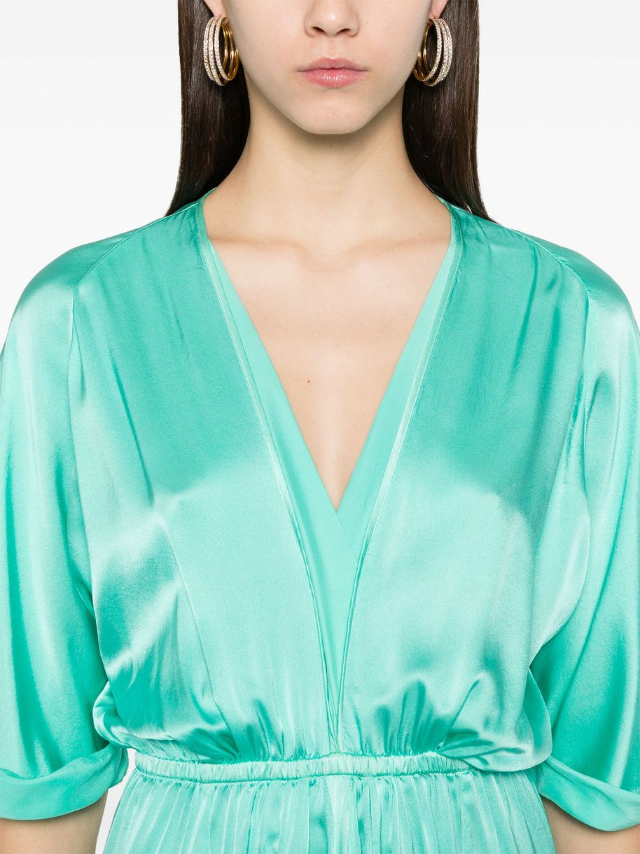 Forte Forte Turquiose Elegant Half–sleeve Midi Dress