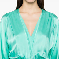 Forte Forte Turquiose Elegant Half–sleeve Midi Dress