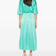 Forte Forte Turquiose Elegant Half–sleeve Midi Dress
