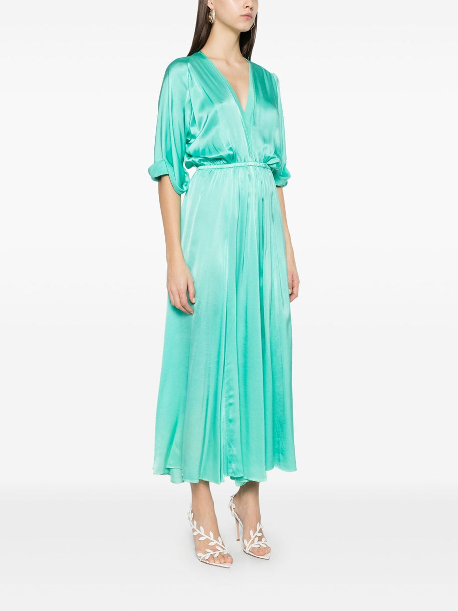 Forte Forte Turquiose Elegant Half–sleeve Midi Dress