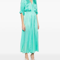 Forte Forte Turquiose Elegant Half–sleeve Midi Dress