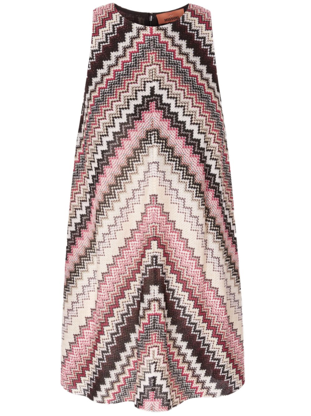 Missoni Pink A-line Mini Dress With Zigzag Pattern