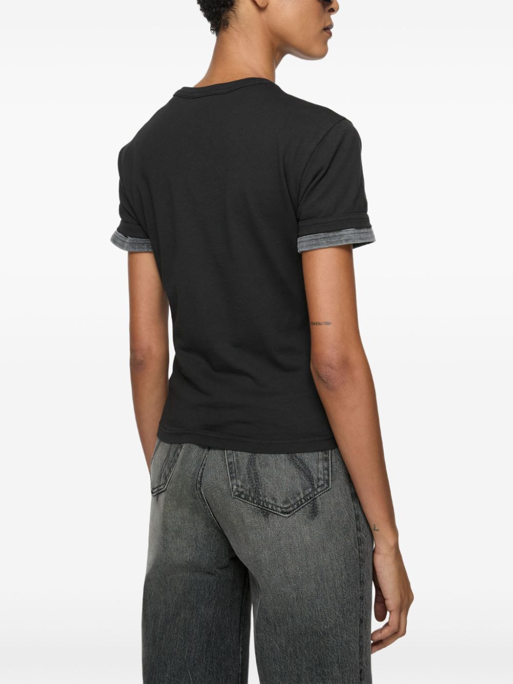 Acne Studios Logo T-shirt Black With Fade-out Effect