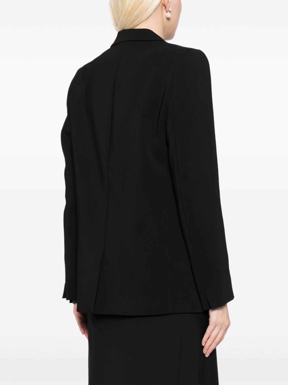 Forte Forte Black Essential Jacket In Stretch Crêpe Cady