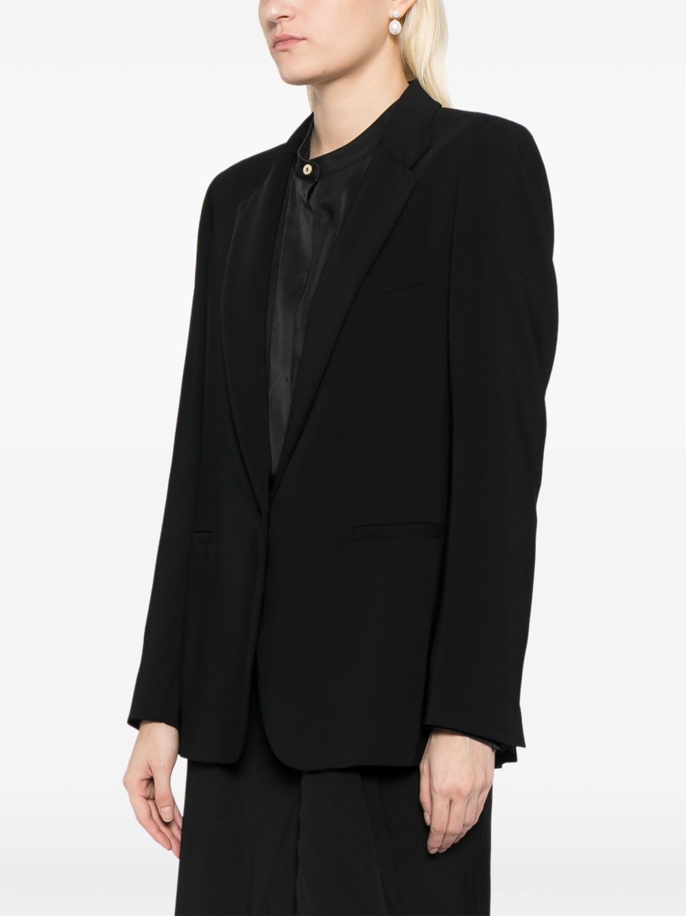 Forte Forte Black Essential Jacket In Stretch Crêpe Cady