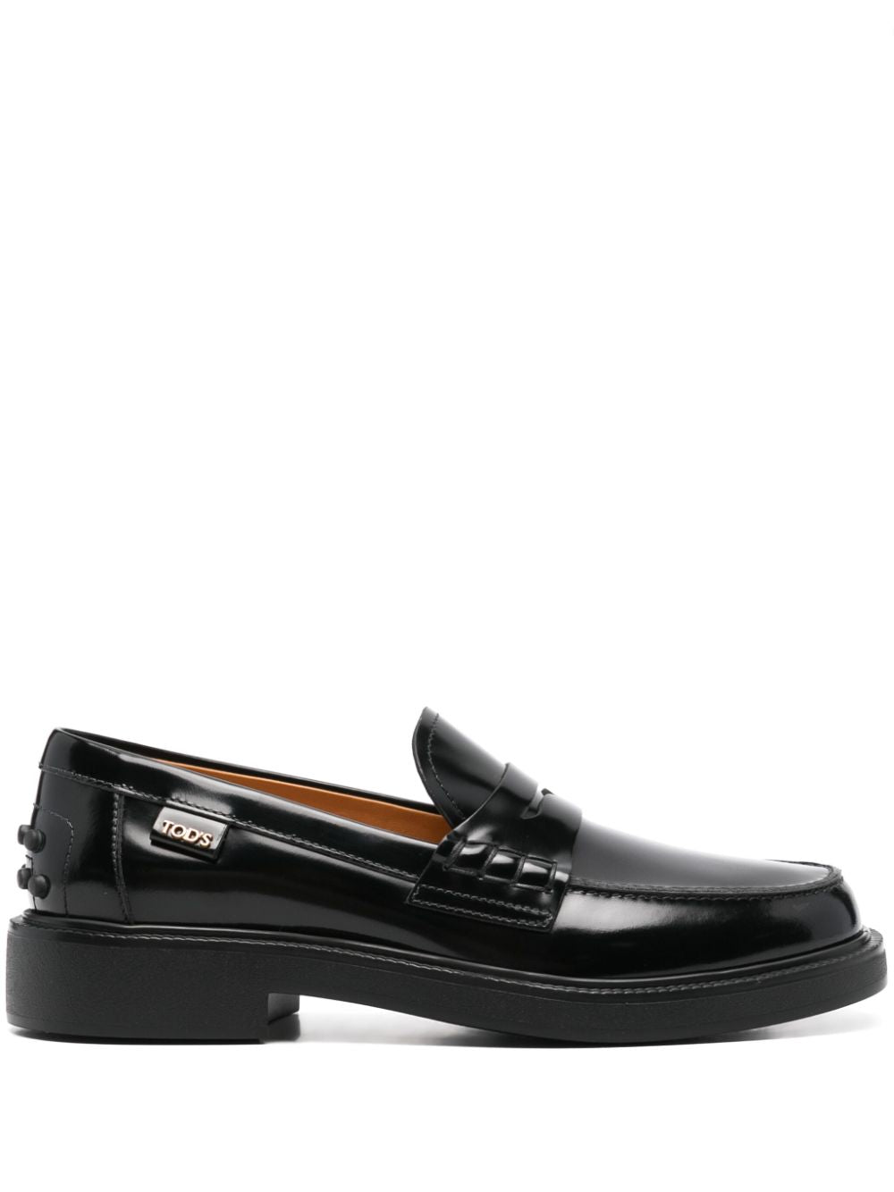 Tod's Black Leather Loafers With Penny Slot