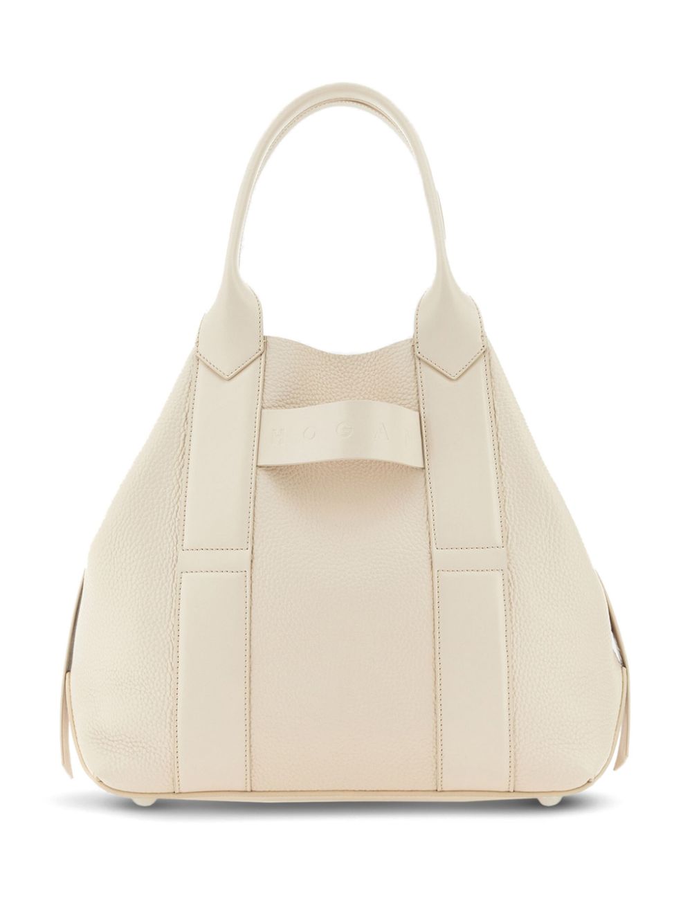 HOGAN PRE Medium Script Shopping Bag In Ivory