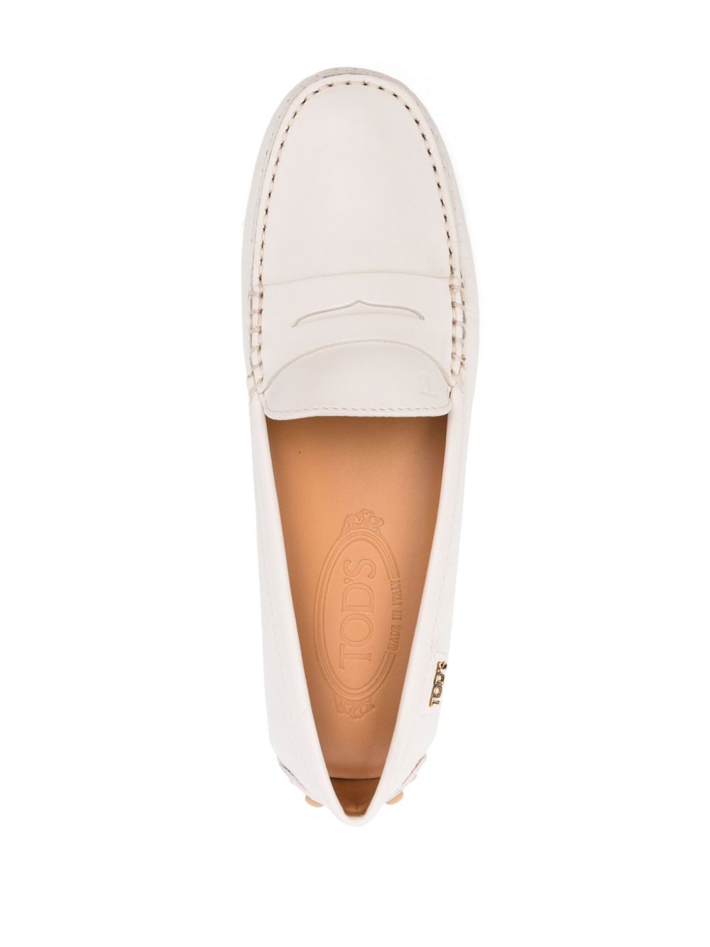 Tod's White Leather Gommino Driving Shoes