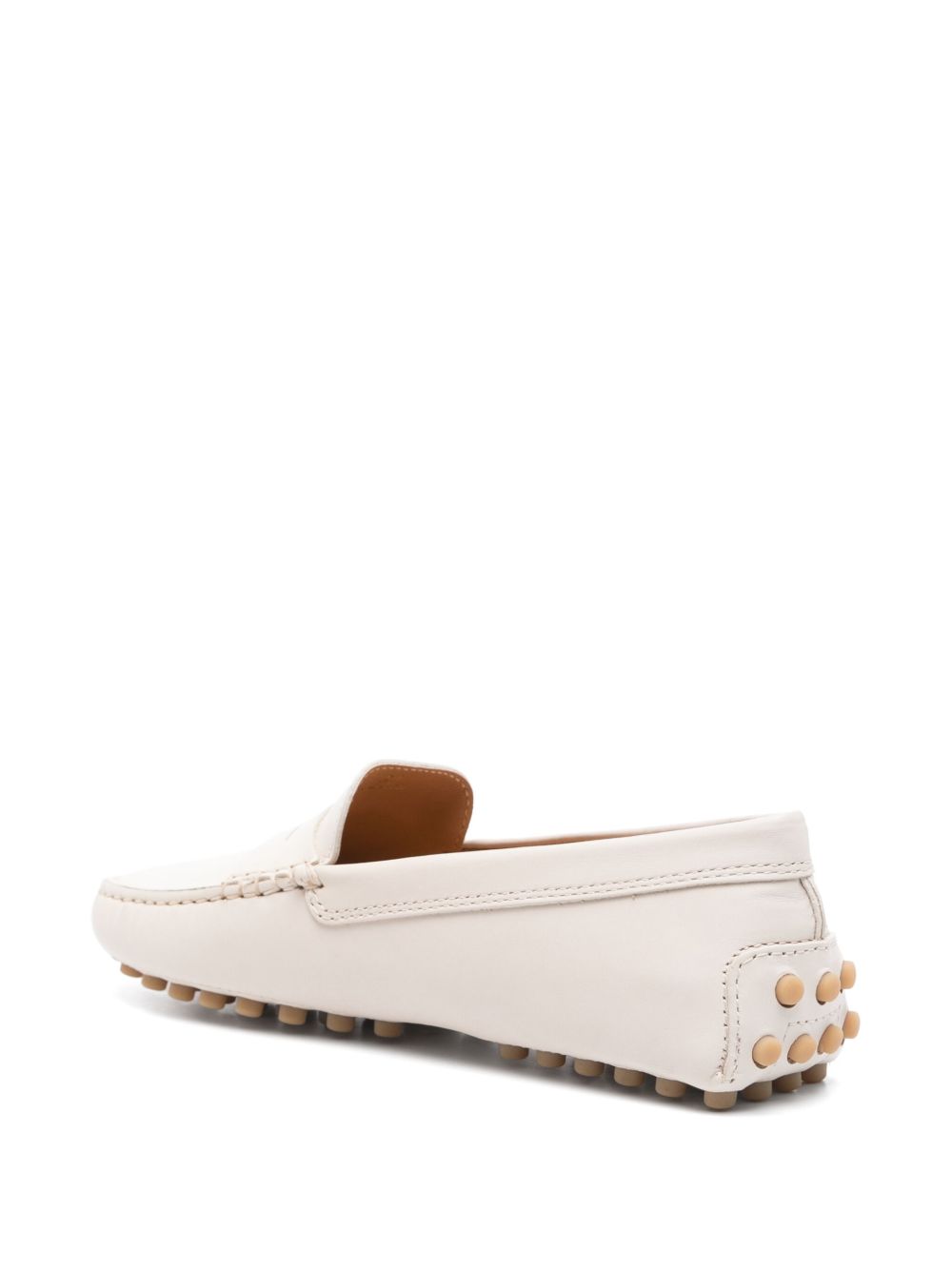 Tod's White Leather Gommino Driving Shoes