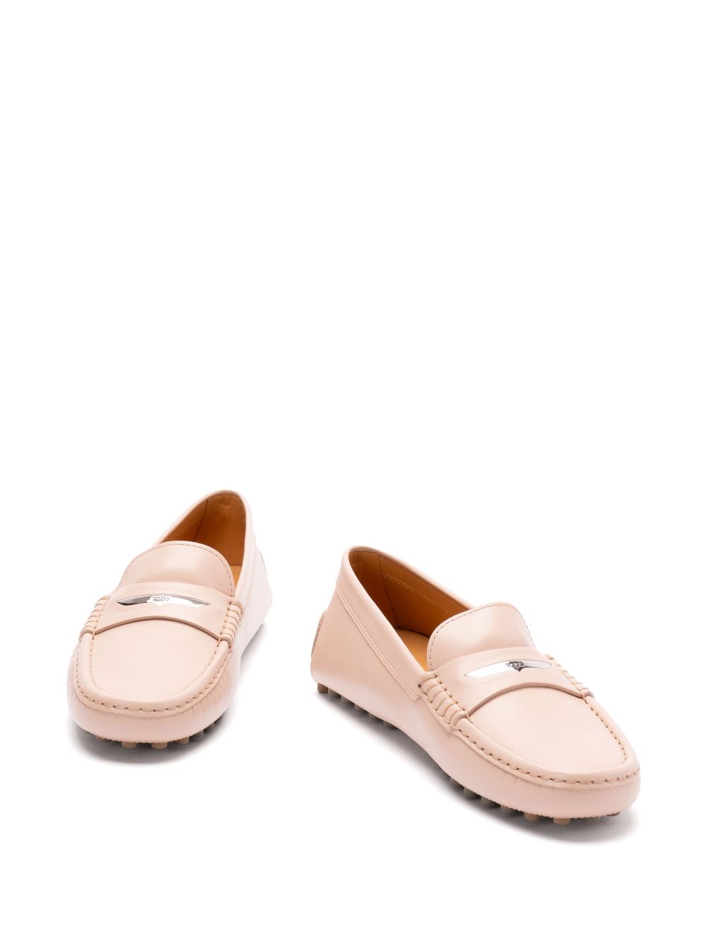 Tod's Pink Leather Gommino Driving Shoes