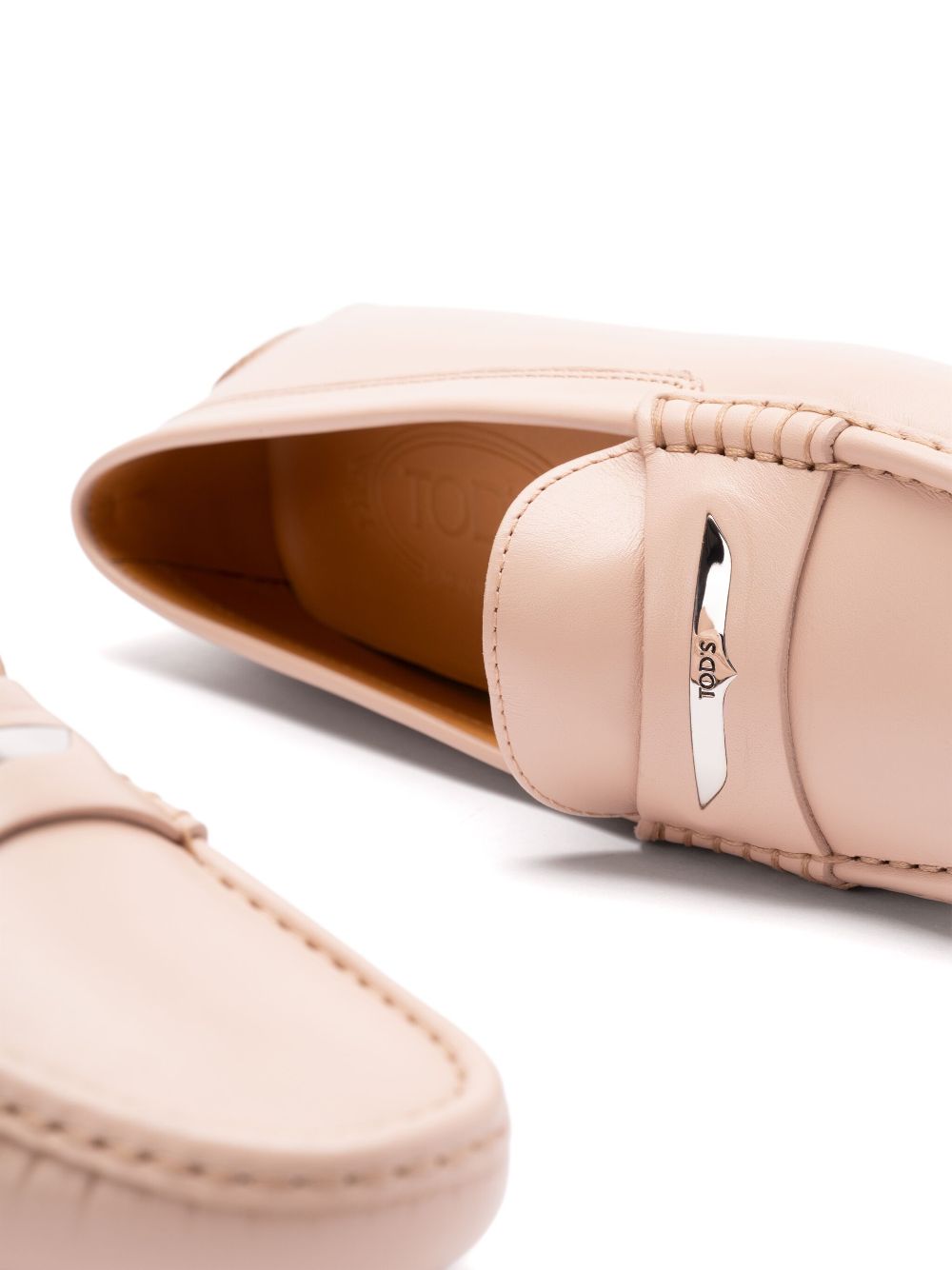 Tod's Pink Leather Gommino Driving Shoes