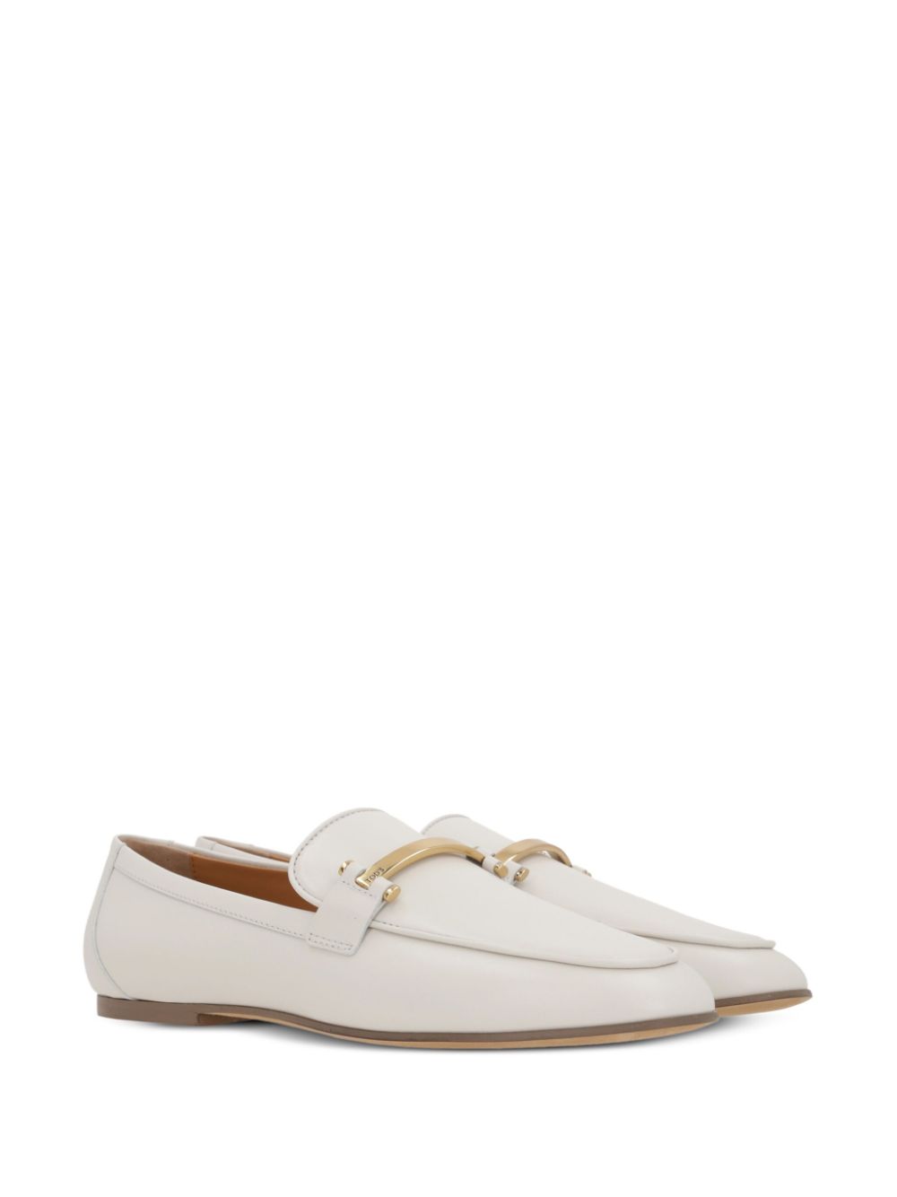 Tod's White Leather Loafers