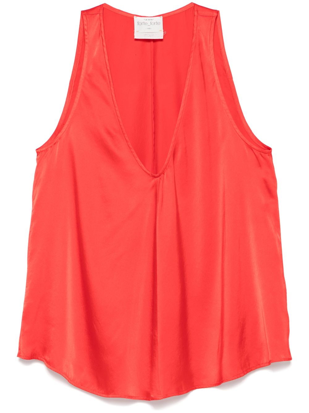 Forte Forte Orange elegant v-neck top in silk satin