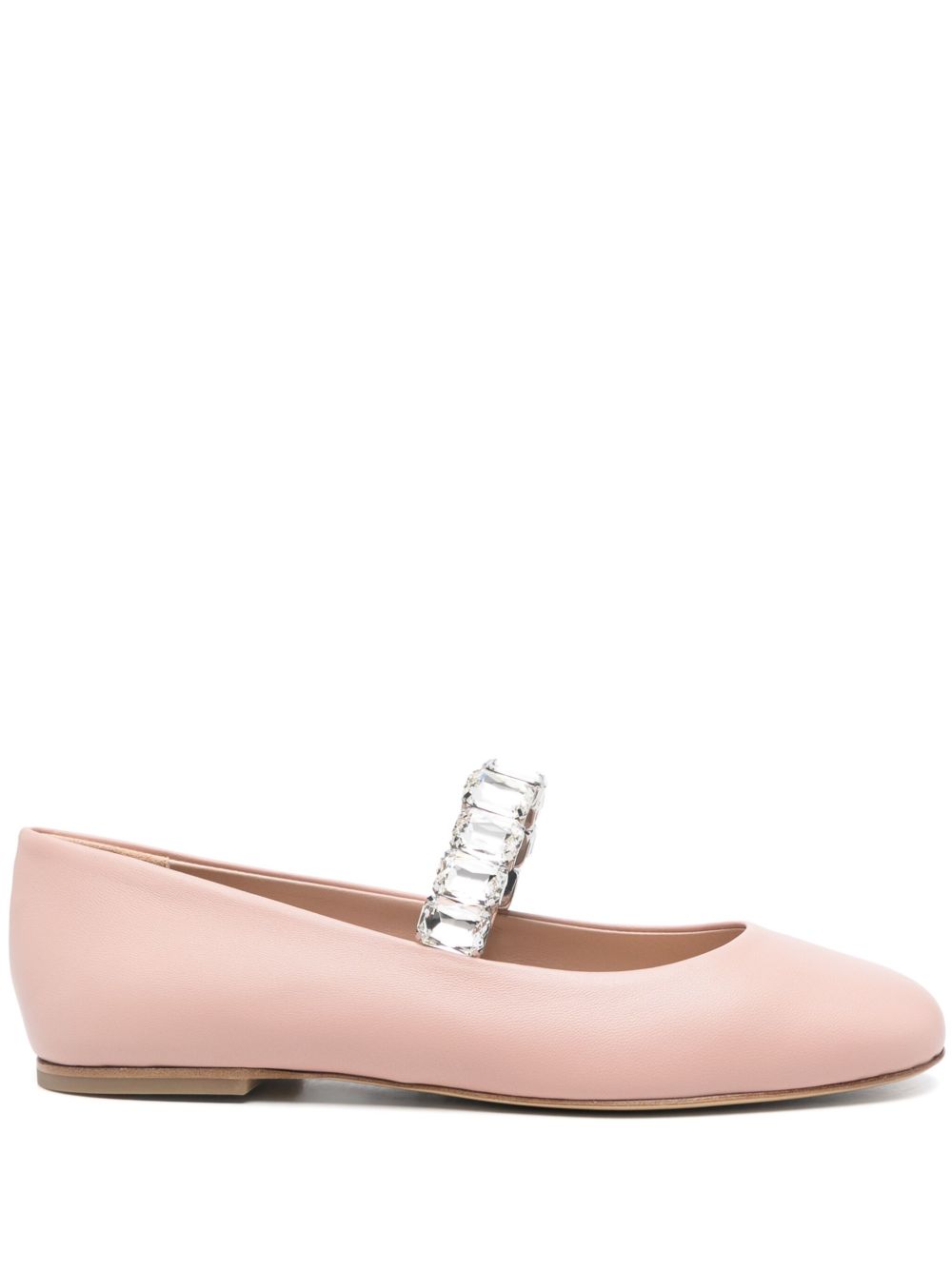 Casadei Pink Crystal Ballet Flats