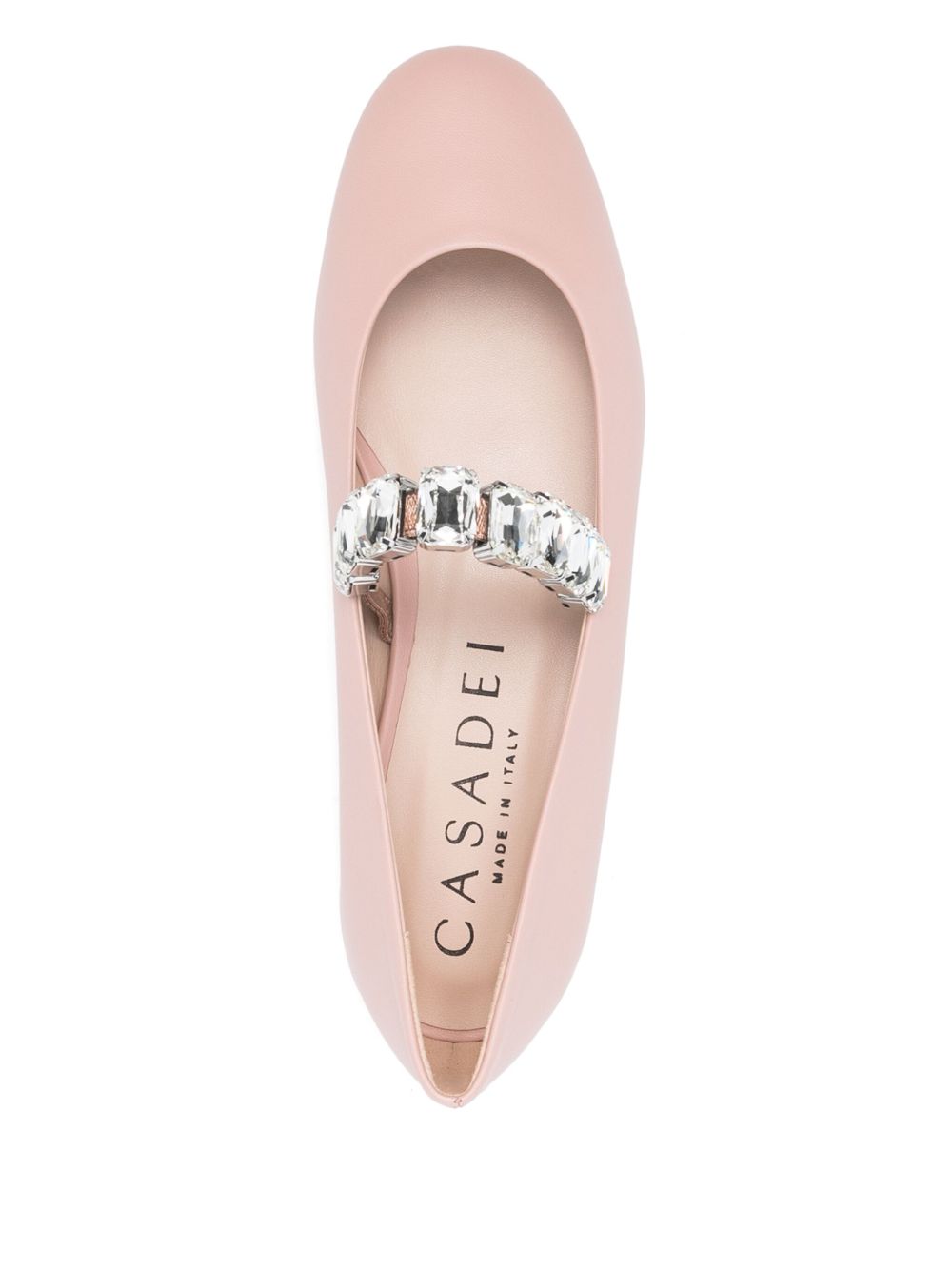 Casadei Pink Crystal Ballet Flats