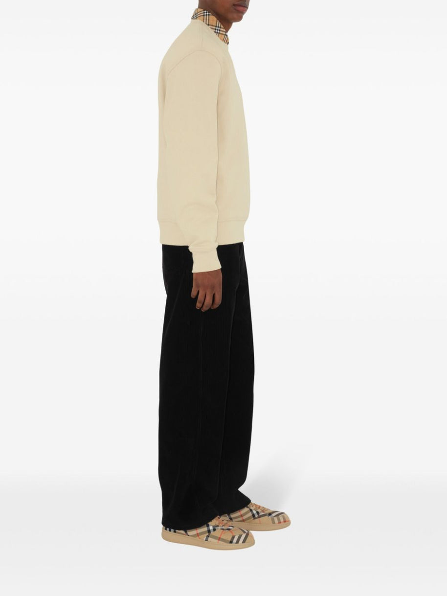 Burberry Beige Check Patch Sweatshirt