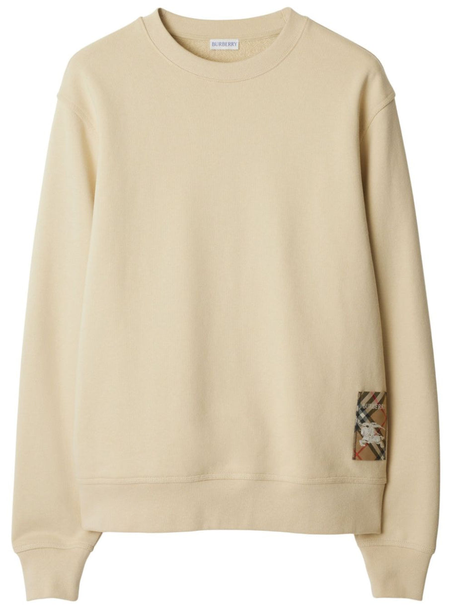 Burberry Beige Check Patch Sweatshirt